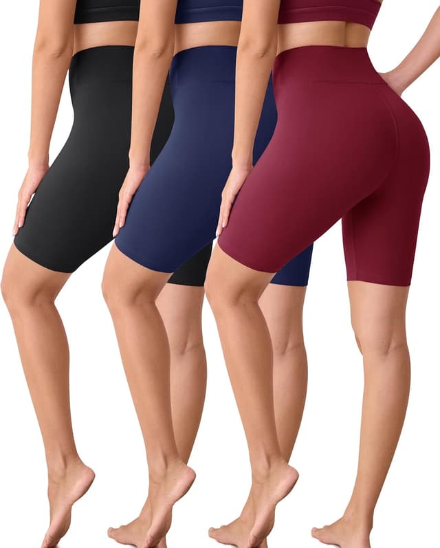 Detalle de VALANDY Creamlush high-waisted biker shorts for women (8”) – buttery-soft 4-way stretch yoga & gym shorts, S–5XL