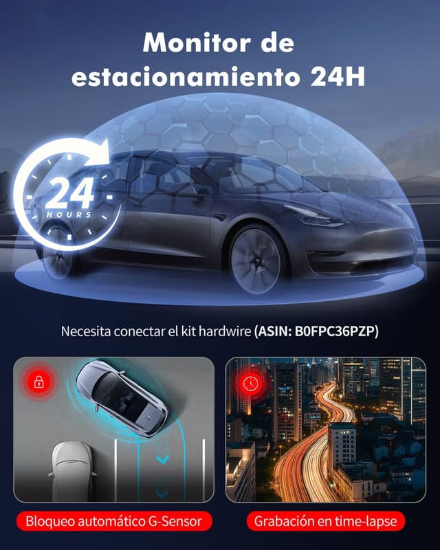 Thumbnail 5 de Frvesroe Dashcam V1 4K 3 canales 64GB