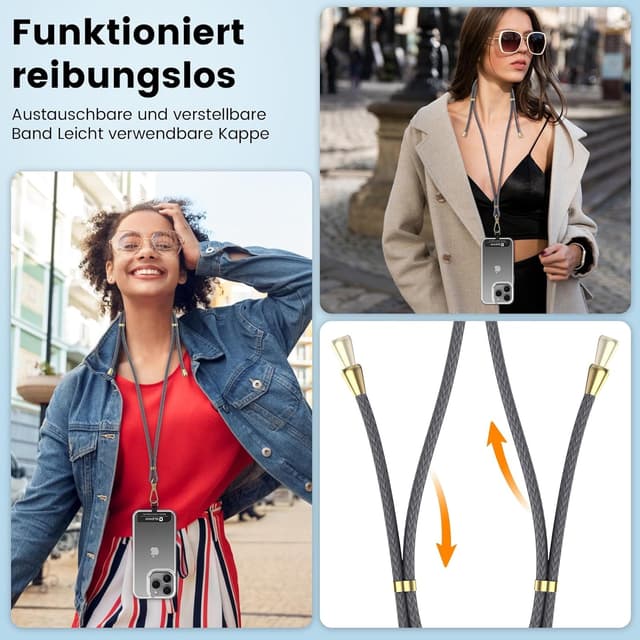 Thumbnail 6 de OLEPHY Cordón Ajustable para Teléfono Móvil 📱, Gris