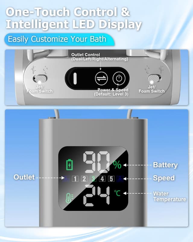 Detalle de Bath Jet Spa IPX8, 13000 mAh