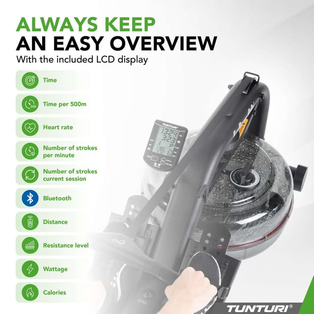 Detalle 2 de Tunturi Remo FitRow 90i, máquina de remo 🚣