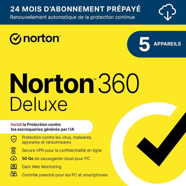 Detalle de Norton 360 Deluxe 2026 5 appareils 24 mois