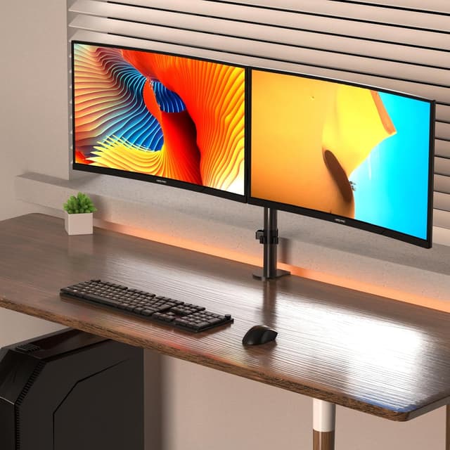Detalle de Bracwiser MD7821 single fully adjustable standing desk monitor arm (800mm height, VESA 75/100)
