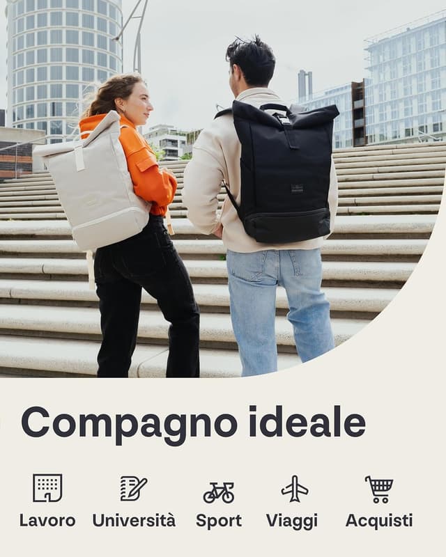 Thumbnail 6 de Johnny Urban Zaino Zaino Rolltop Allen Large Zaino Donna e Uomo con scomparto fino a 16" e idrorepellente