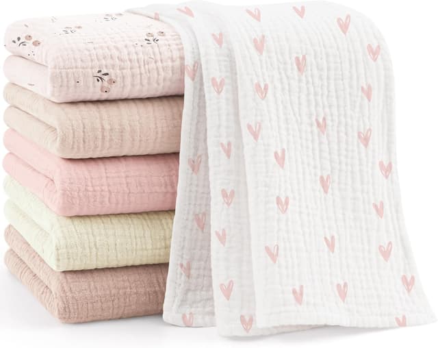 Detalle de Bearmoss Musselin-Spucktücher Set 6x 60x60 cm