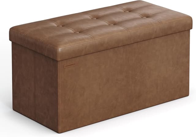 Detalle de SONGMICS Cassapanca pouf contenitore 38×76×38 cm, regge 300 kg