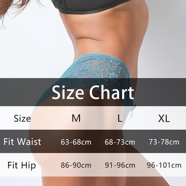 Detalle 2 de HAGOT lot de 6 culottes en dentelle à taille basse pour femmes (6 couleurs)