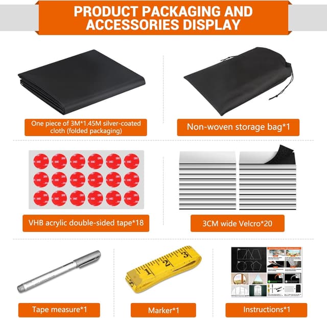 Thumbnail 6 de MOCOBO Temporary Blackout Blinds 300x145cm