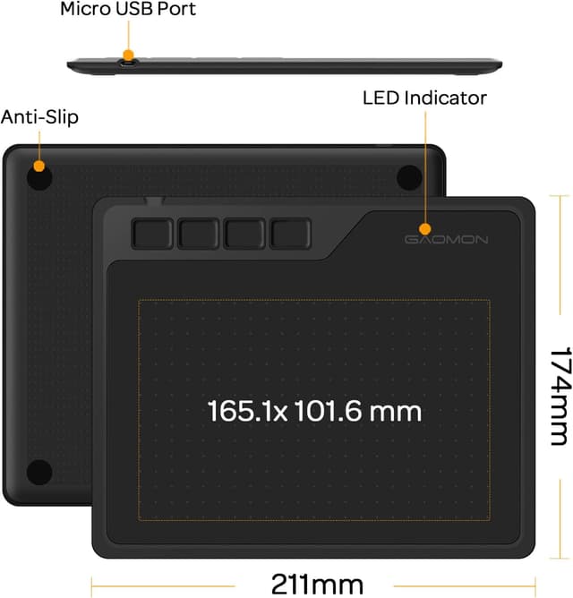 Thumbnail 6 de GAOMON S620 signature graphics tablet with 4 buttons 🎨
