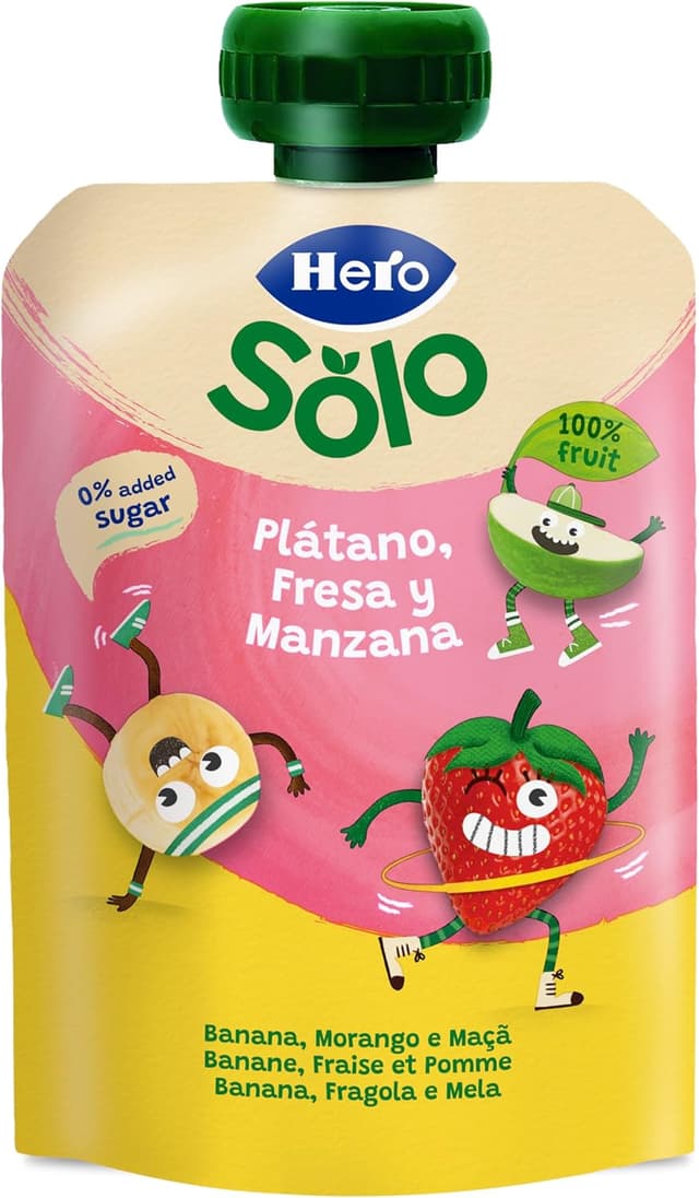 Detalle de Hero - Bolsitas Frutas Plátano, Fresa y Manzana 🍓 18 Pack