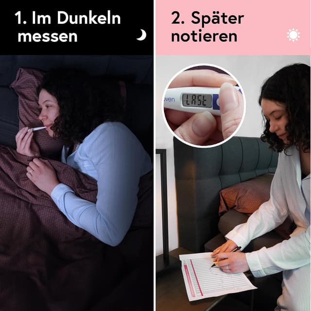 Detalle de iProvèn Ovulationsthermometer Dual-Dezimal: Basalthermometer für präzise BBT-Auswertung