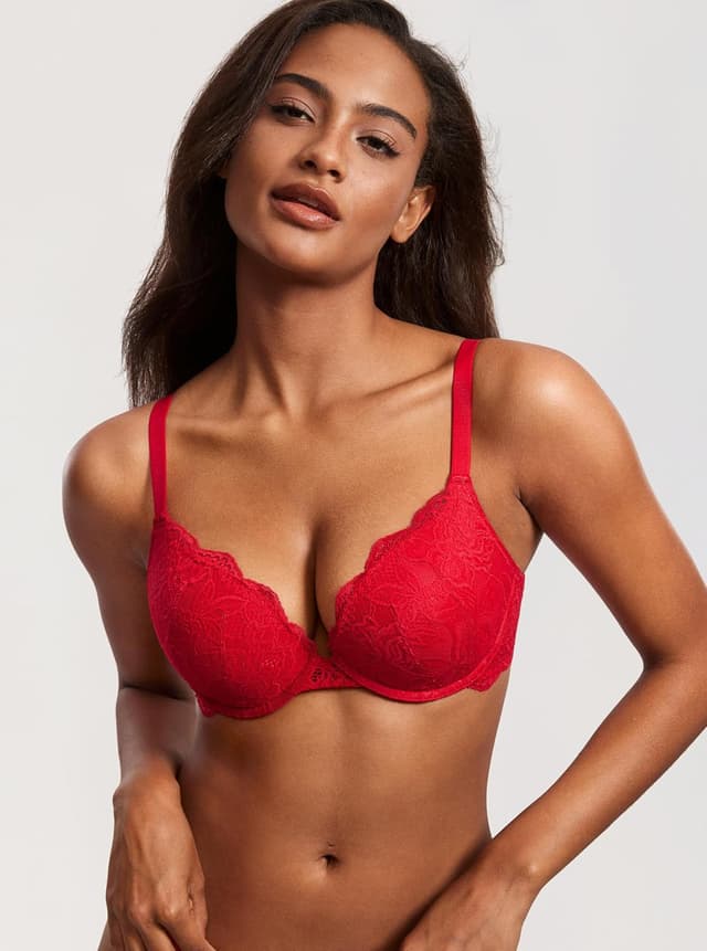 Detalle 2 de DOBREVA Femme Soutien-gorge push-up plongeant en dentelle moulé