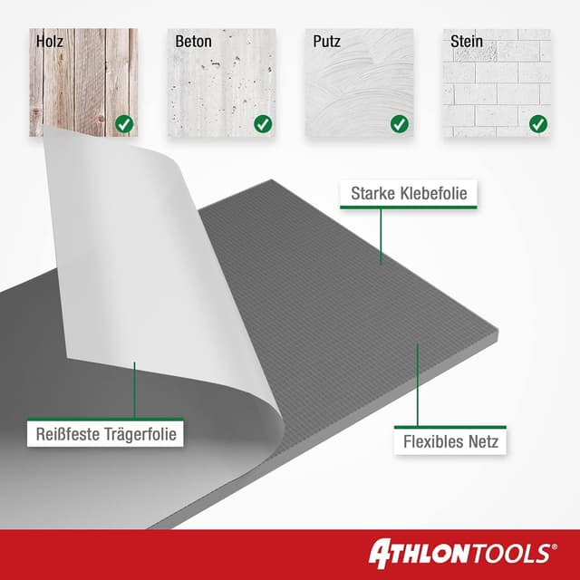 Detalle 2 de ATHLON TOOLS 2× Auto-Türkantenschutz FlexProtect (je 2 m) – extra dick, selbstklebend, wasserabweisend, grau