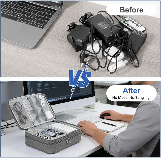 Thumbnail 3 de AiQInu Sac de rangement câble 3 niveaux