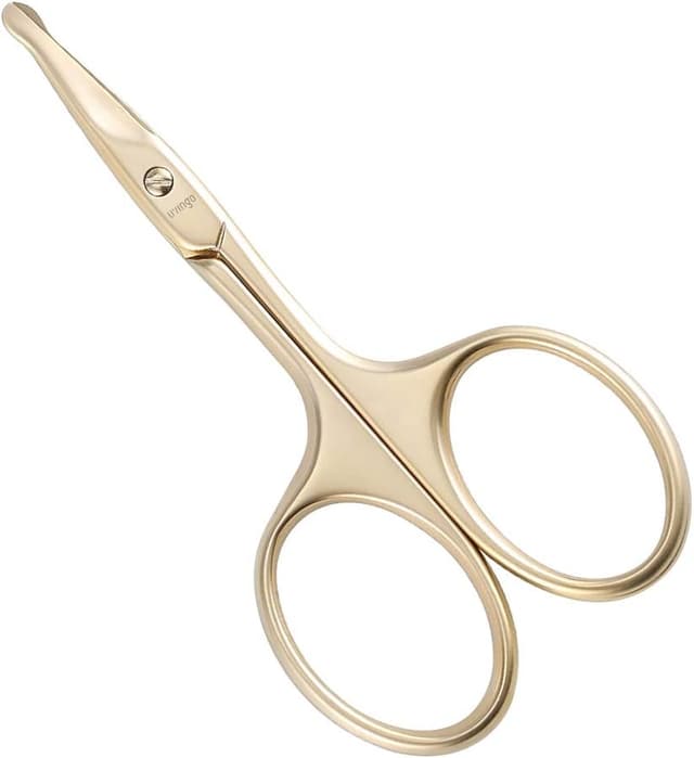 Detalle de LIVINGO 9cm Small Safety Facial Nose Hair Scissors with Rounded Tip & Curved Blade (Gold)