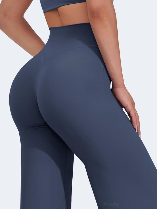 Detalle de VOYJOY Straight Leggings Bottoms Wide-Leg High-Waist Sweatpants (29"–35" Inseam)
