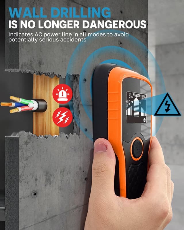 Detalle de 2026 Upgraded Smart Automatic Stud Finder (5-in-1) with LCD display and audio alarm