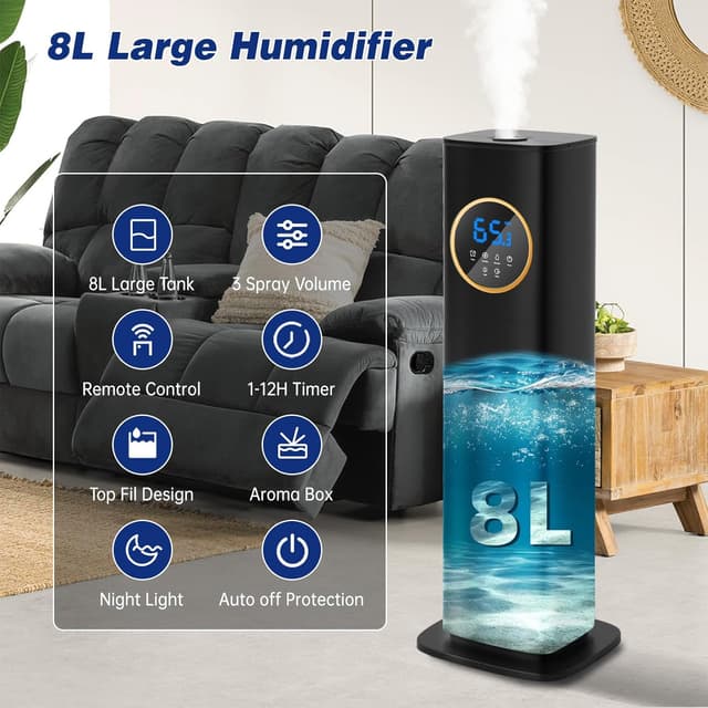 Thumbnail 2 de LACIDOLL 2.1Gal Cool Mist Humidifier