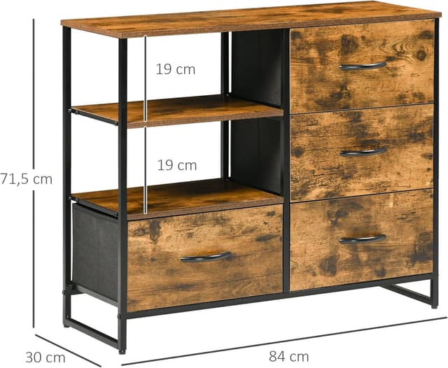Detalle de HOMCOM Mueble organizador 84x30x71,5 cm