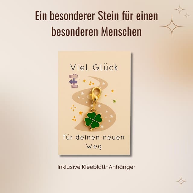 Detalle de Milaboo Kleeblatt Schlüsselanhänger mit Karte – Glücksbringer Geschenk in 12 Varianten, 55×85 mm (Neuer Weg)