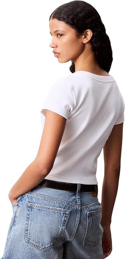 Thumbnail 1 de Calvin Klein Woven Label Rib tee camiseta XXS, 95% algodón