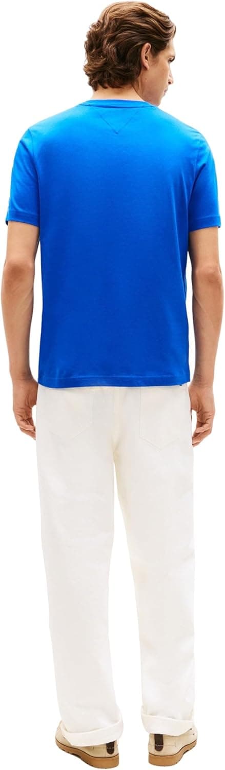 Detalle de Tommy Hilfiger Brand Love Stripe Tee MW0MW42368: t-shirt da uomo a righe per stile casual