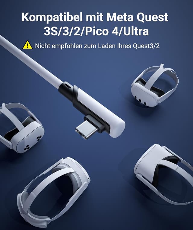 Detalle de Syntech Link Kabel 5 m – USB 3.0 auf USB‑C für Meta Quest 3/3S, Quest 2/1/Pro & Pico 4