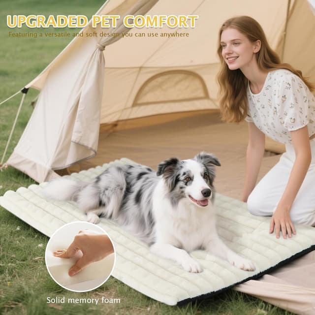 Detalle 2 de BVAGSS Flauschiges orthopädisches Hundebett XH082 (75x50 cm, weiß) – waschbar & rutschfest