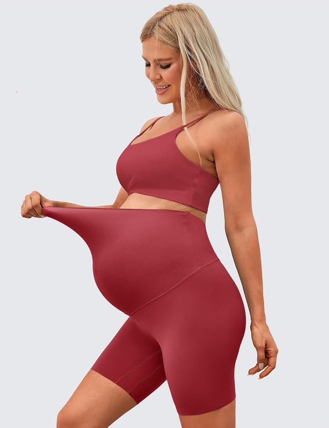 Detalle 2 de BAYDI Clouduxi Umstandsleggings kurz (High Waist) – 15 cm, blickdicht & für Schwangerschaftsyoga