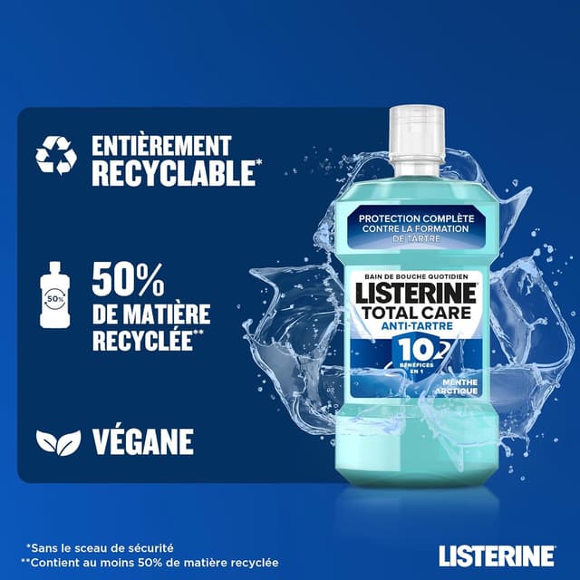 Thumbnail 6 de Listerine Total Care Anti-Tartre, bain de bouche (lot de 3 bouteilles de 500 ml) : haleine fraîche et aide contre le tartre