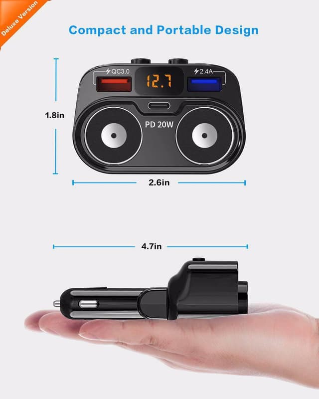 Thumbnail 4 de SUPERONE 200W 2-Socket Car Charger with PD 20W 🔌