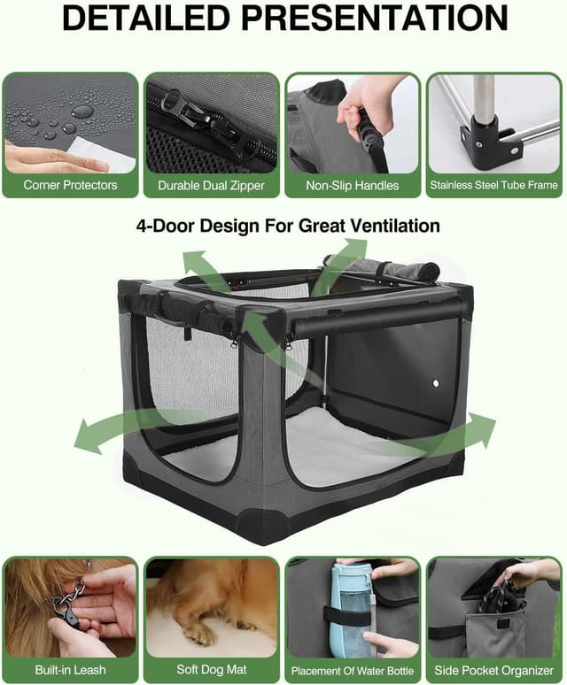 Thumbnail 6 de derimkcoa travel dog crate 27kg soft kennel