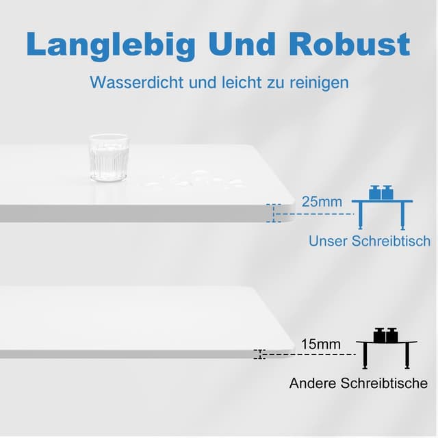 Detalle 2 de Devoko Höhenverstellbarer Schreibtisch 140x70