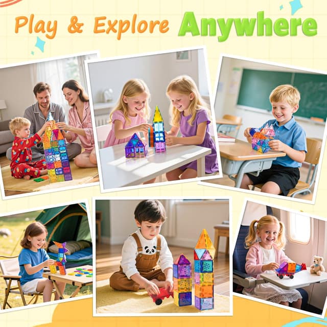 Detalle de Xekel 40PCS Magnetic Tiles 3D Building Set