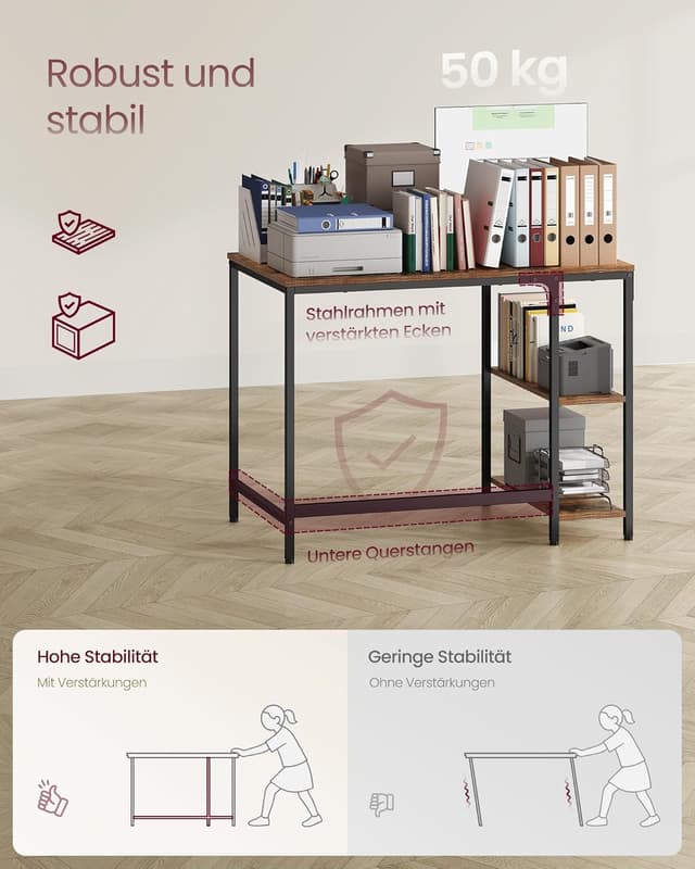 Thumbnail 5 de VASAGLE Tisch Computertisch 100x50x76 cm