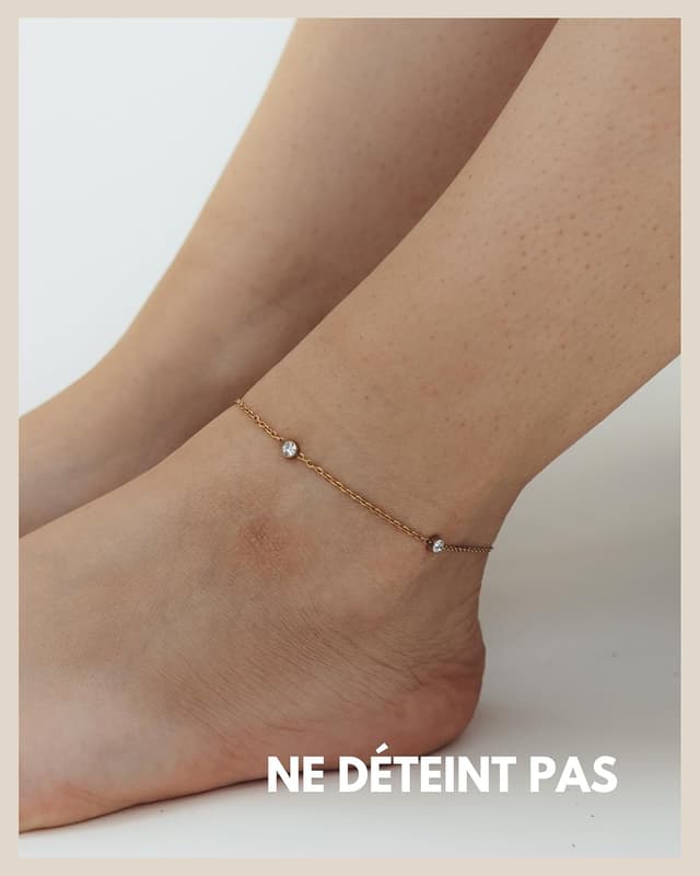 Detalle 2 de Chaîne de cheville zirconium 22-27 cm