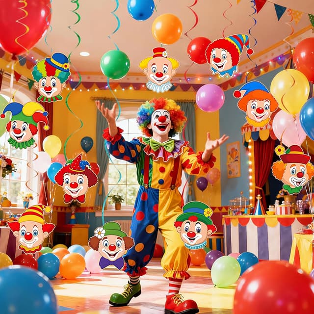 Thumbnail 4 de HUKUMA Clown Girlande 12er Set 80 cm 🤡