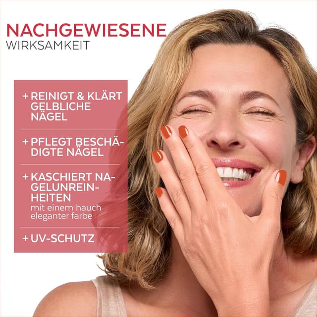 Detalle de PODERM TEEBAUM-Nagellack Color Care Mango – 2-in-1 Pflege & Farbergebnis für gelbe oder brüchige Nägel