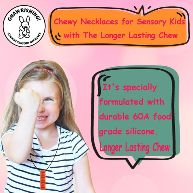 Detalle 2 de GNAWRISHING Chew Necklaces 6 pack for sensory kids