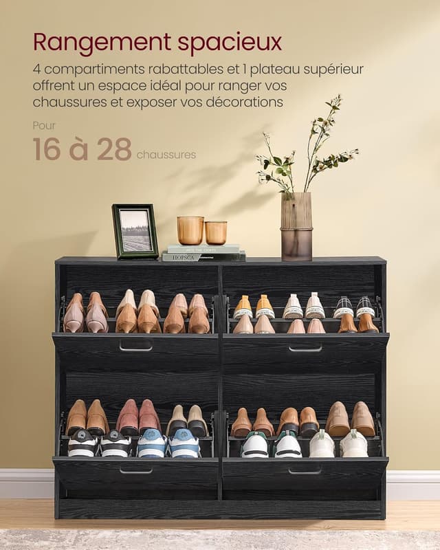 Detalle 1 de VASAGLE LBC035B01 meuble à chaussures