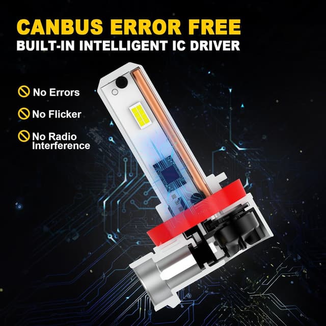 Detalle 2 de AHOBXD H11 LED Bulb (H8/H9/H16 compatible) Fog Lights Pack of 2