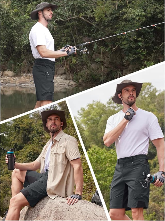 Detalle 2 de TACVASEN Men’s Hiking Cargo Shorts 10" with Zipper Pockets (Quick-Dry Stretch)