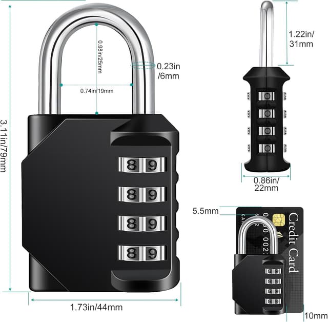 Thumbnail 1 de ZHEGE Vorhängeschloss 4-stelliges Zahlenschloss 🔒