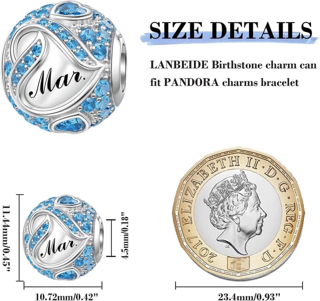 Detalle 2 de LANBEIDE Pandora Birthstone Charms