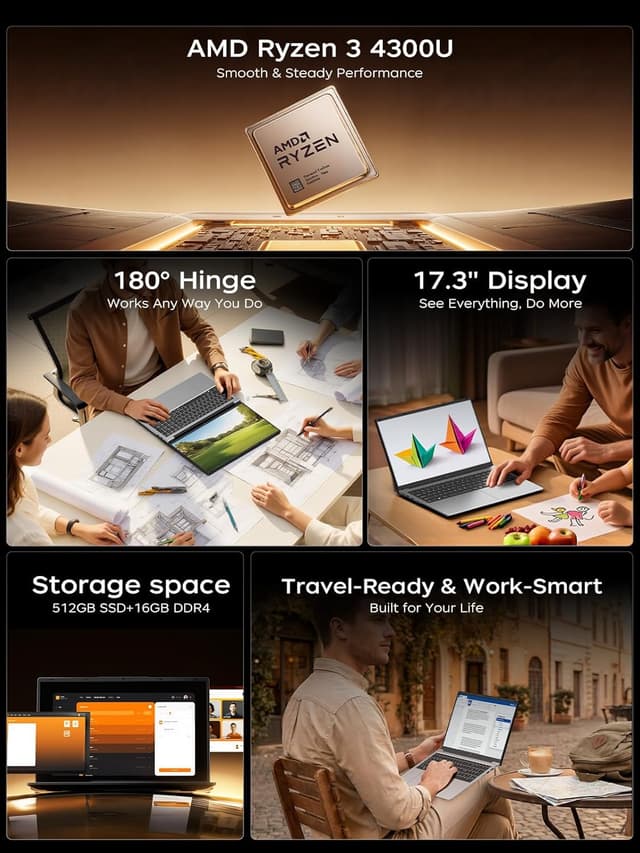 Detalle 2 de KAIGERR AX17PRO 17.3-inch Ryzen 3 Laptop