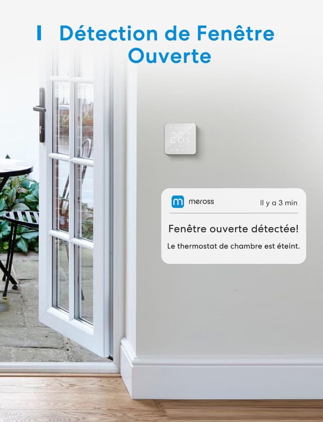 Thumbnail 6 de Meross Thermostat Connecté Encastrable WiFi pour chaudière / chauffage au sol à eau, compatible Apple HomeKit, Alexa et Google Home