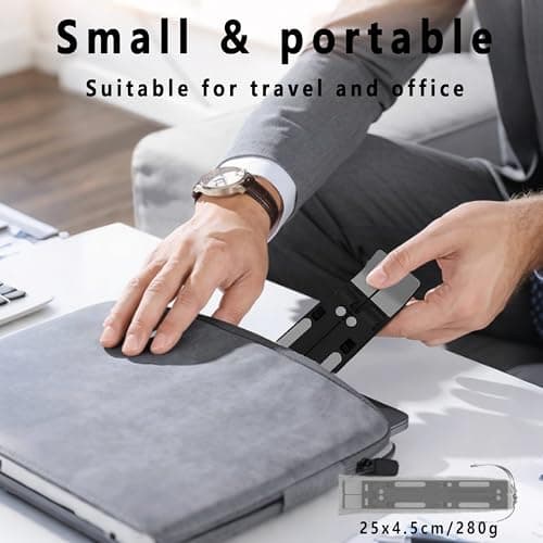 Detalle de AITODOS TA AiTodos Soporte portátil plegable de aluminio con ajuste de 6 posiciones (negro)