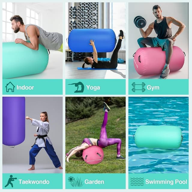 Detalle de Airtrack Matte Aufblasbare Air Roll 100 cm Gymnastikrolle