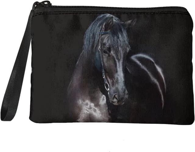 Thumbnail 6 de Chaqlin women’s coin purse flannel mini wallet pouch (grey wolf print) with wrist strap