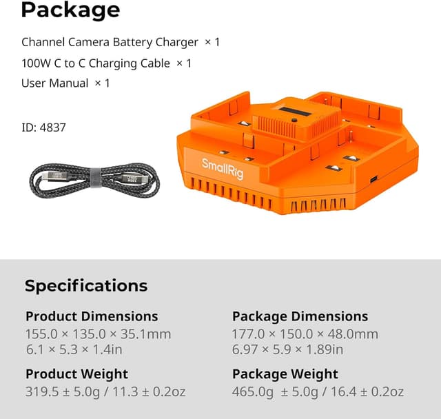 Thumbnail 6 de SMALLRIG Akkuladegerät NP-F970 PD 100W